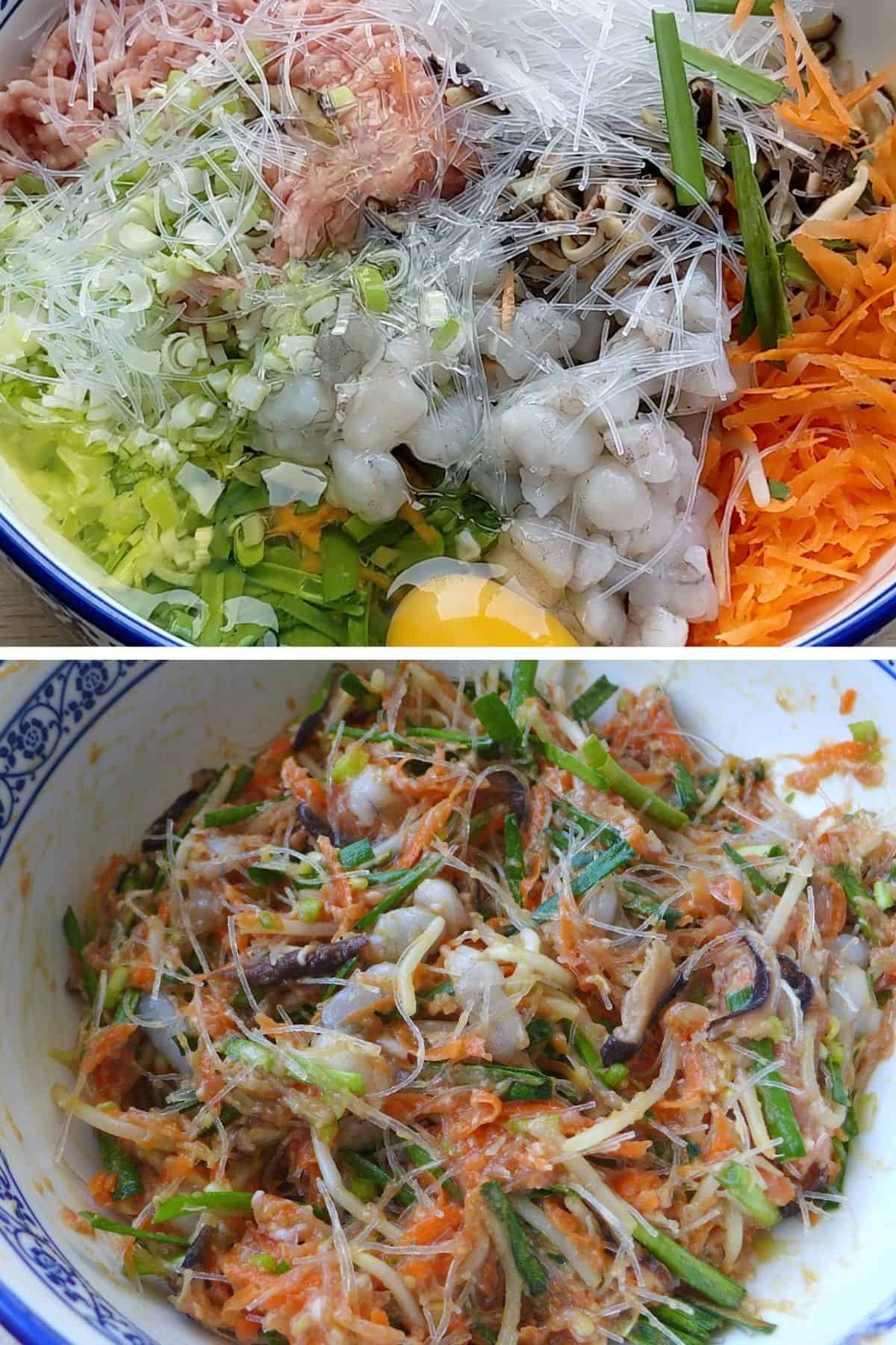filing mixture for spring rolls