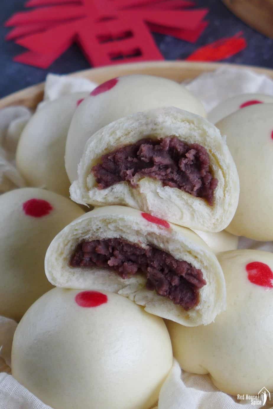 Chinese red bean buns