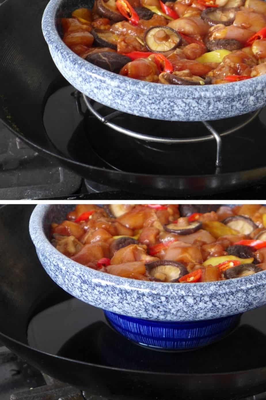 two ways to set up a steamer