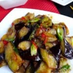 Aubergine with plum sauce