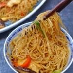chicken chow Mei fun in a small bowl.
