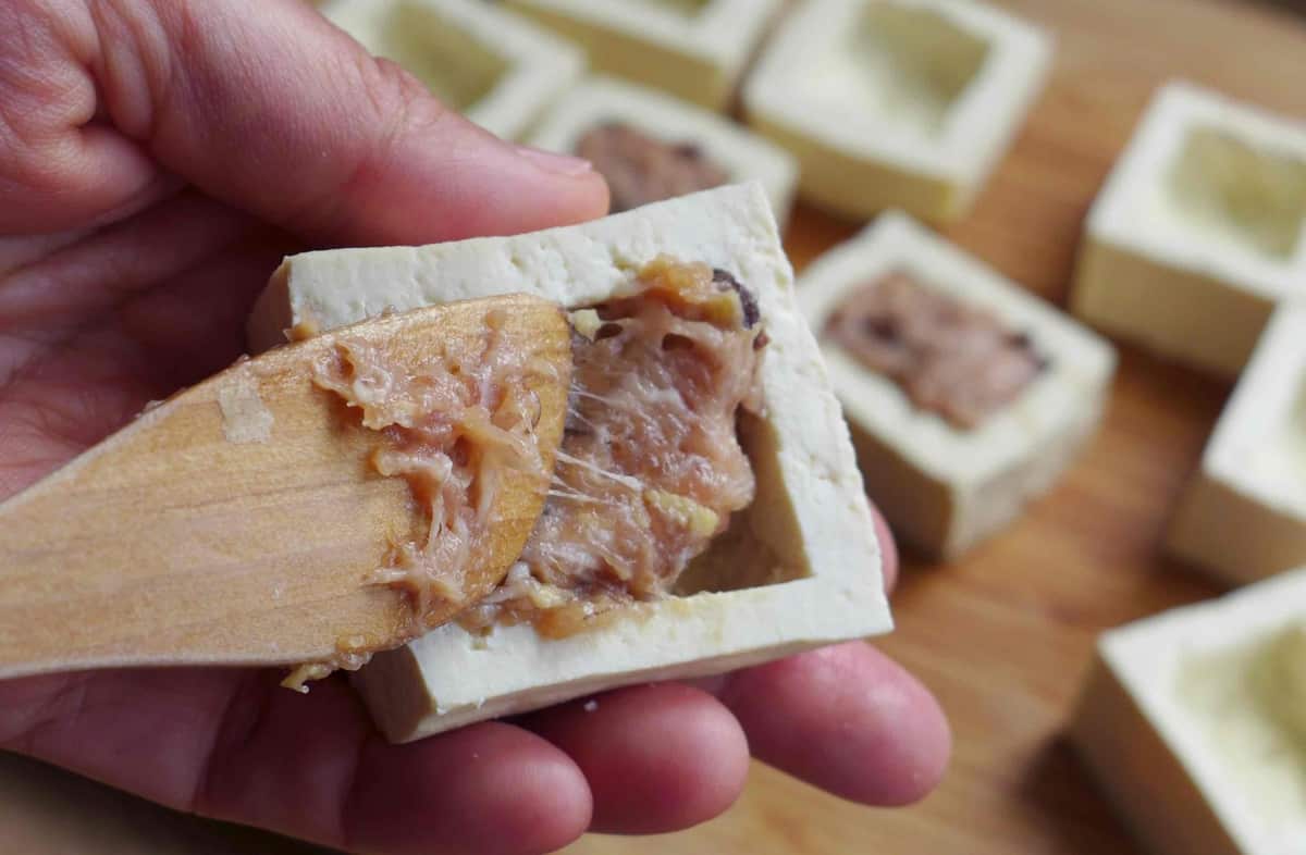 stuff a tofu block with filling