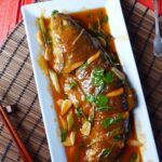 Sweet & sour fish on a plate