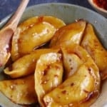 Sichuan dumplings in a bowl.