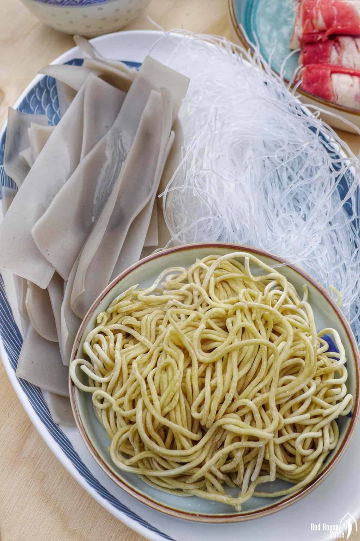 three types noodles