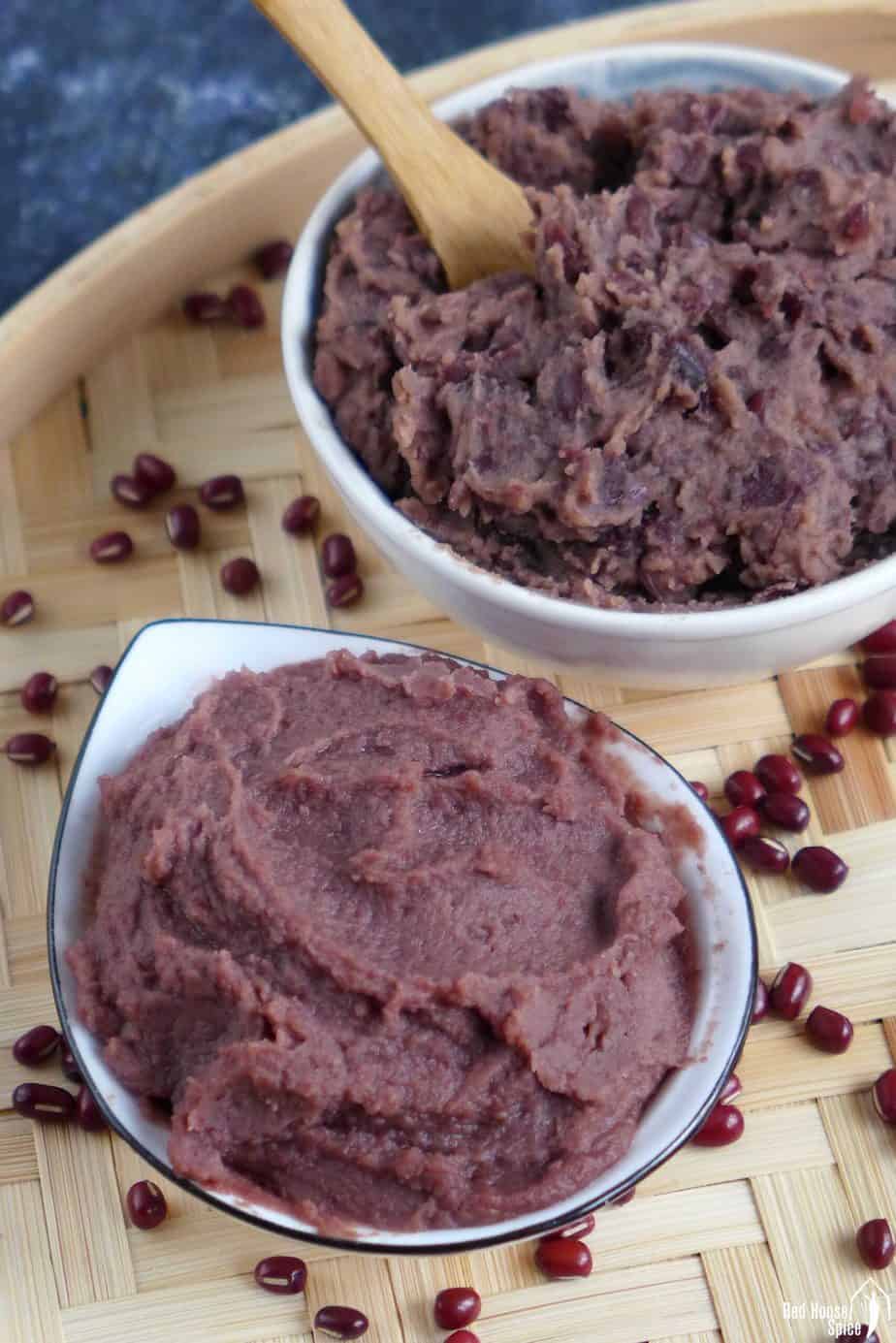 fine red bean paste and chunky red bean paste