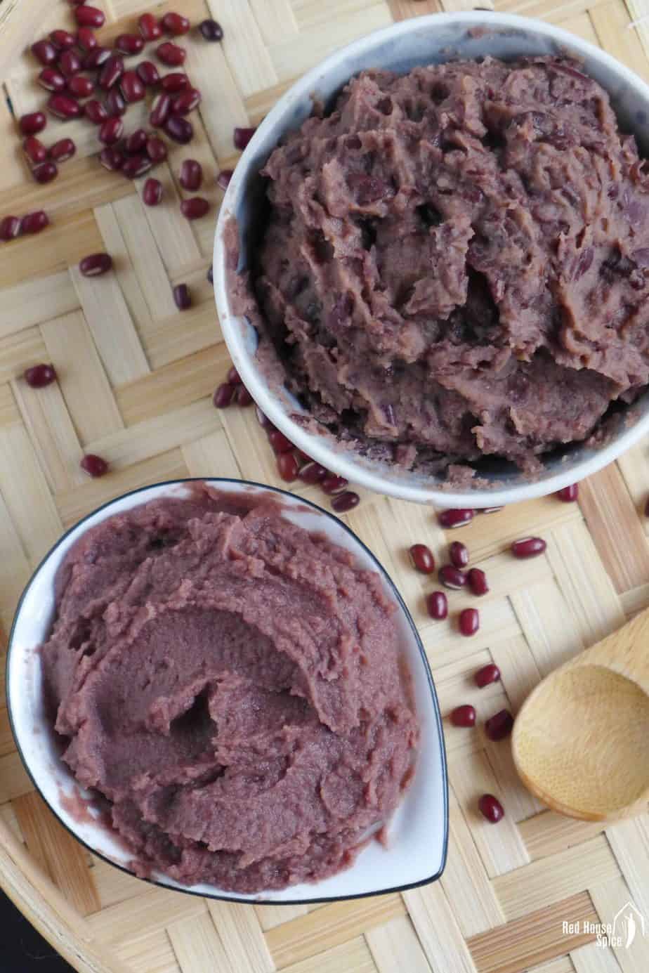 Two types of Chinese red bean paste