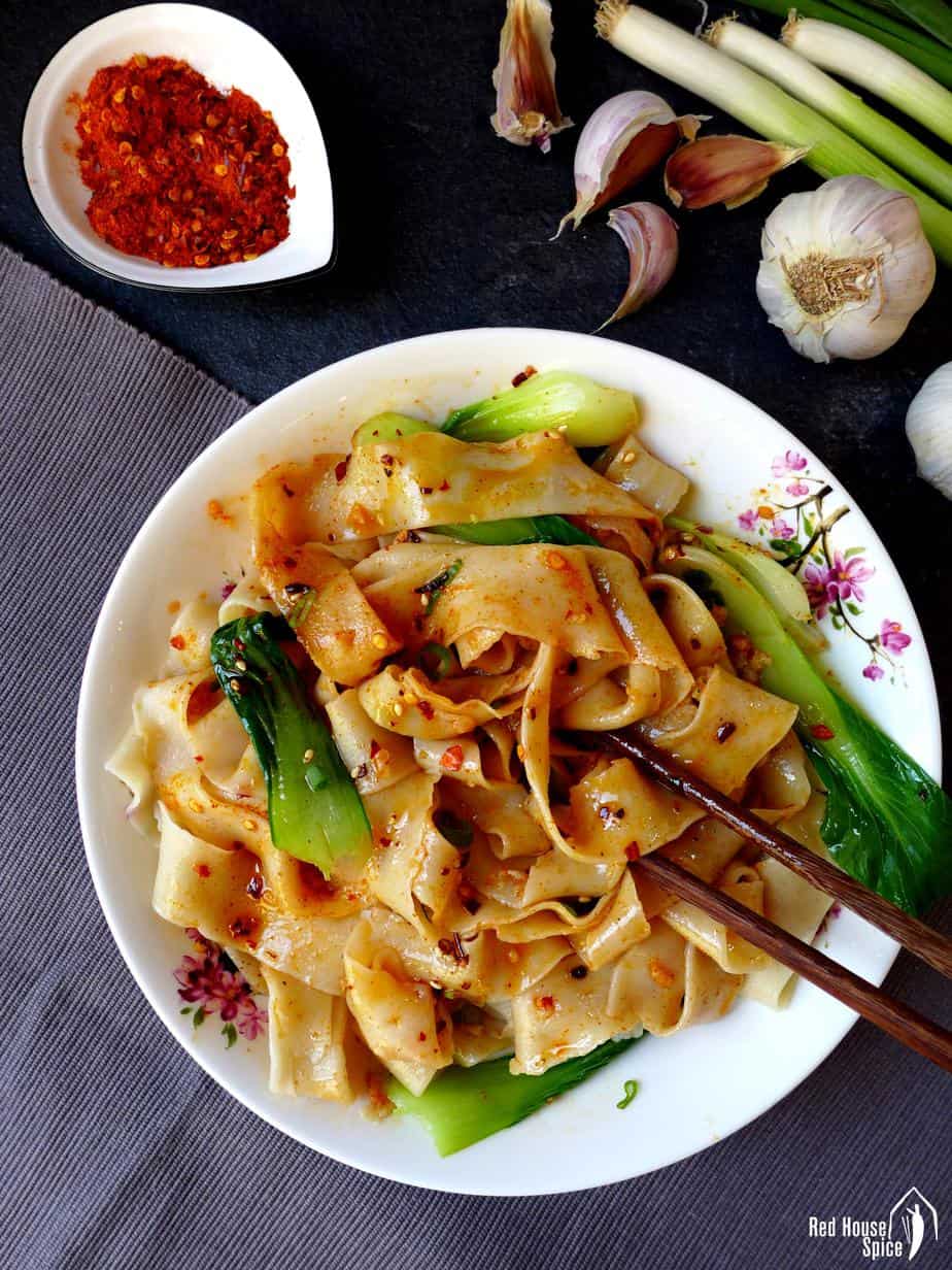 A plate of Xi'an Biang Biang noodles