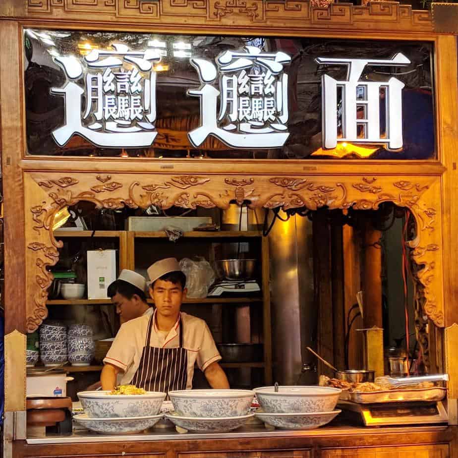 Biang Biang noodles street stand