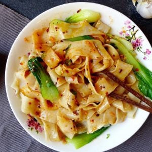 A plate of Xi'an Biang Biang noodles