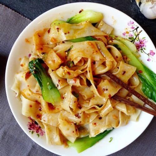 A plate of Xi'an Biang Biang noodles