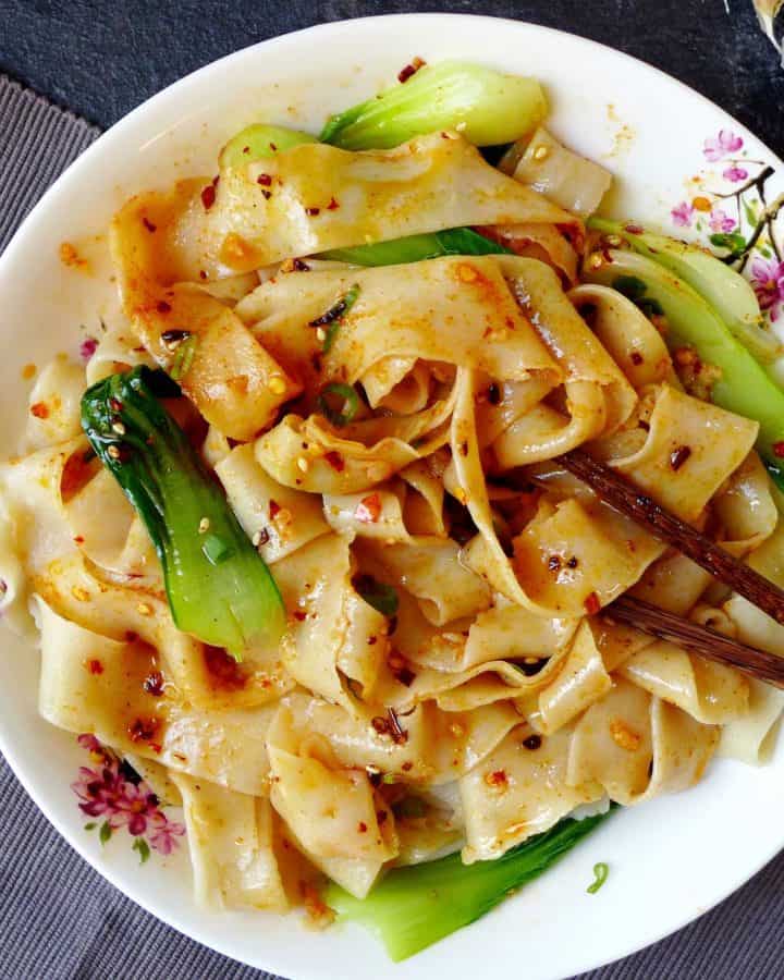A plate of Xi'an Biang Biang noodles