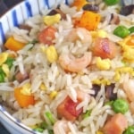 Yangzhou fried rice in a bowl.